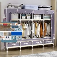 Tủ Lắp Ráp Tủ quần áo tủ vải đựng quần áo tủ quần áo sắt Tủ vải Khung thép không gỉ Tủ quần áo