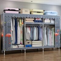 Tủ Lắp Ráp Tủ Quần Áo , Tủ Vải Khung Thép TiTan 2 , 3 Buồng Khung Thép Tủ Treo quần áo