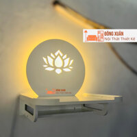 (tự lắp ráp)Kệ thờ treo hoa sen Màu Trắng có đèn led sang trọng