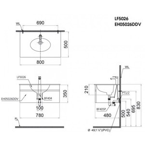 Tủ lavabo Caesar EH05026DDV
