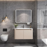 Tủ Lavabo Nhôm Với Tủ Gương Led Bo Góc Navier NV-623K60