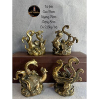 Tứ linh - long lân quy phụng chất liệu đồng