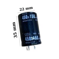 Tụ lọc nguồn 150uF- 450V DC ( tụ hóa) hàng tháo máy 22x35mm