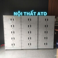 Tủ locker 10 ngăn để đồ nhân viên an toàn có khóa.