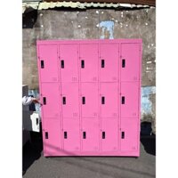 Tủ locker sắt màu hồng, trắng nhiều ngăn có khóa- tủ locker đựng đồ có khóa riêng