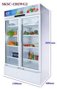 TỦ MÁT 2 CÁNH SUMIKURA 1000 LÍT SKSC-1202WG2/HW R600A LOW-E ĐIỆN TRỞ KHÔNG ĐÓNG TUYẾT