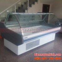 Tủ mát cũ trưng bày thịt heo, Tủ lạnh kính cong