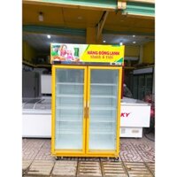 tủ mát hiệu carier 2 cửa dung tích 1200L - thái lan màu vàng
