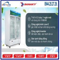 Tủ mát Sanaky Inverter VH-1209HP3 ( 1000 lít, 2 cánh mở, mặt kính )