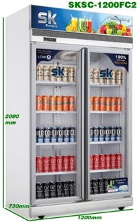 Tủ Mát SK Sumikura SKSC-1200FC2 1100 Lít Dàn Đồng 2 Cửa Không Đóng Tuyết