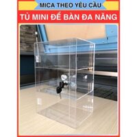 Tủ mica trong suốt mini để bàn có khóa sắt( 20x15x30)