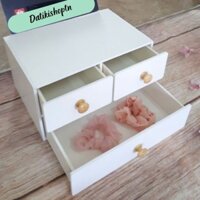 Tủ mini đa năng núm gỗ đựng mỹ phẩm đựng kính mắt hoặc văn phòng phẩm rất tiện dụng 30cm.