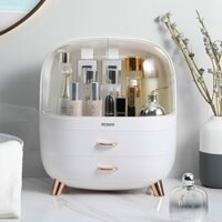 TỦ MỸ PHẨM - Hộp đựng mỹ phẩm cá nhân 3 tầng để bàn Ecoco thiết kế hiện đại sang trọng nắp kính trong suốt mở 90 độ