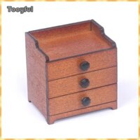 Tủ nhà búp bê Tooyful Thủ công bằng gỗ nguyên khối Mô hình thu nhỏ Tủ ngăn kéo Mini 3