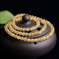 Tự Nhiên 6MM Vàng Pha Lê Đa Vòng Tay Vàng Titan Pha Lê Vàng Vòng Tay Ba Vòng Tay Nam Nữ Sinh Nhật Quà Tặng Trang Sức