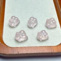 Tự Nhiên Màu Hồng Pha Lê Thỏ Qua Lỗ Phụ Kiện Thông Số Kỹ Thuật Khoảng 15 * 12mm Vòng Tay DIY Vòng Cổ ZW485