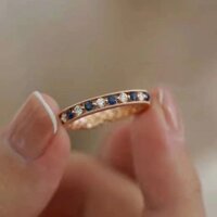 Tự Nhiên Mozambique Garnet Nhẫn Bạc Hoa Hồng Mạ Vàng Nhẫn Nữ Đơn Giản Không Khí Ánh Sáng Phong Cách Sang Trọng20250218