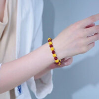 Tự Nhiên Nguyên Quặng Cinnabar Boutique Nam Vàng Vòng Tay Cặp Đôi Phong Cách Benming Năm Quà Tặng Vòng Tay Nam Nữ Tặng Tiền Ke