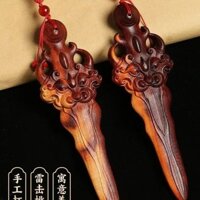 Tự Nhiên Sét Đột quỵ Gỗ Khắc Thật Đào Gỗ Thanh Kiếm Mặt Dây Chuyền Trẻ Em Khắc Phòng Ngủ Xe Thanh Kiếm An Toàn100912S