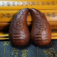 Tự nhiên táo tàu gỗ thánh quẻ Chén thánh quẻ gỗ sấm sét phương pháp sừng cừu quẻ chín Cung điện thuần túy làm bằng tay cốc gạo khắc sừng bò Bát quái/1.6