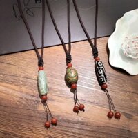 Tự Nhiên Tây Tạng Chín Mắt Dzi Hạt Mã Não Mặt Dây Chuyền Vòng Cổ Dài Phong Cách Dân Tộc Hạt Ngọc Nam Nữ Phù Hợp Với Áo Len Dây Xích20250310