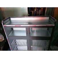 Tủ nhôm kính chén bát màu xám ghi cao cấp.
