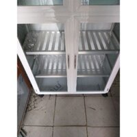 Tủ nhôm kính chén bát, sản xuất mới có 2 màu nhôm