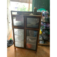 tủ nhôm kính , tủ chén 4 ngăn 4 cửa(80x40x127cm)