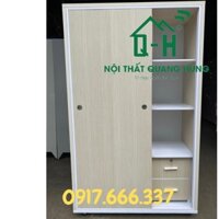 TỦ NHỰA 3 CÁNH CỬA LÙA 1M7X1MX45CM MÀU KEM GIÁ RẺ