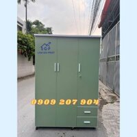 TỦ NHỰA 3 CÁNH ĐỰNG QUẦN ÁO XANH MATCHA TƯƠI MÁT CỰC XINH