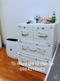 Tủ nhựa 3 tầng Việt Nhật Lucky Hoa mini
