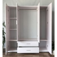 Tủ nhựa 4 cánh 2 ngăn kéo ngang 1m64 cao 1m84 , tủ nhựa gia đình