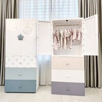 Tủ nhựa 4 tầng cho bé có bánh xe cao cấp  KUB