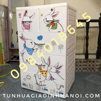 Tủ nhựa 4 tầng Việt Nhật Lucky Thỏ trắng
