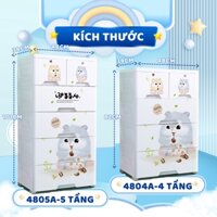 Tủ nhựa 5 tầng, 4 tầng, tủ nhựa cho bé Nhựa Nguyên sinh(Hỏa tốc 2h)