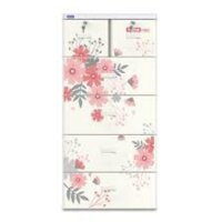 Tủ Nhựa 5 Tầng 6 Ngăn Mina 60 x 48 x 124 cm Nguyên Thùng Chưa Lắp - Hoa xuân trắng Mina