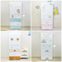 Tủ Nhựa 5 Tầng Gấu Teddy Lion Cho Bé Trai Bé Gái - An Toàn - Chắc Chắn Cho Bé Đựng Quần Áo Đồ Dùng Trẻ Em