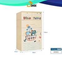 Tủ nhựa 5 tầng KID Qui Phúc, tủ ngang 6 tấc cao 130cm, có bánh xe di chuyển, hộc tủ rộng rãi