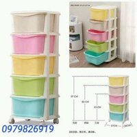TỦ NHỰA 5 TẦNG NGĂN KÉO CÓ BÁNH XE VIỆT NHẬT