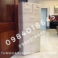 Tủ Nhựa 6 Tầng 7 Ngăn Duy Tân – Vân Gỗ