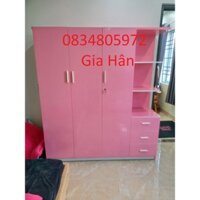 Tủ nhựa cao cấp Đài Loan  2 cánh 3 ngăn 2 kệ, cao 1m8 ngang 1m6, freeship hcm 15km