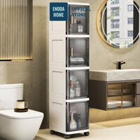 Tủ Nhựa Cao Cấp Phòng Tắm ENODA HOME, Tủ Đựng Đồ Nhà Tắm Đa Năng Cửa Lật Trong Suốt TUN006