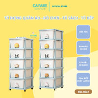 Tủ nhựa cho bé đa năng 5 tầng - 6 tầng CAYABE đựng quần áo - đồ chơi hoạt hình, tủ nhựa trẻ em