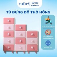 Tủ Nhựa Đa Năng Thỏ Hồng 3-6 Tầng Đựng Quần Áo Đồ Chơi Cho Bé – Tủ Nhựa Mini Đáng Yêu