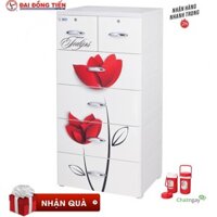TỦ NHỰA ĐẠI ĐỒNG TIẾN FAIRY T12205 HOA TULIP 3D - TẶNG BÌNH GIỮ NHIỆT
