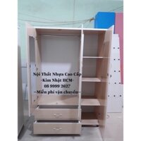 Tủ nhựa đài loan 3 buồng 2 ngăn cực đẹp  freeship