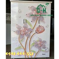 TỦ NHỰA ĐÀI LOAN 3 CÁNH 2 NGĂN IN 3D HOA KIM CƯƠNG - 1M8X1M2 GIÁ RẺ