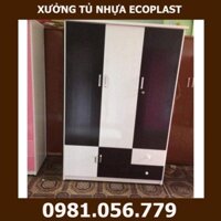 Tủ nhựa Đài Loan 3 cánh, 2 buồng, 4 ngăn kéo VTL03_05