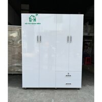TỦ NHỰA ĐÀI LOAN 4 CÁNH 1M8 X 1M4 MÀU TRẮNG HCM