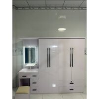 TỦ NHỰA ĐÀI LOAN 4 CÁNH CÓ BÀN TRANG ĐIỂM TẶNG KÈM GHẾ